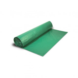 Rollo bolsa basura verde 57 Litros. Resistente y antigoteo. 10 ud