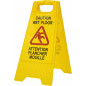Señal aviso "Caution wet floor - Attention plancher mouillé". En inglés y francés. Alta visibilidad para evitar accidentes