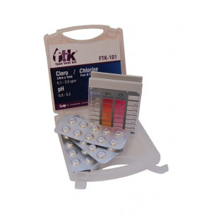 Estuche Kit analizador FTK - BEHQ Cloro Libre – Total - Combinado y pH para uso en piscinas, spas, aguas potables…