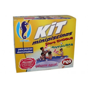 PQS Kit minipiscinas Cloro y Antialgas. 500 gr cloro + 500 ml antialgas