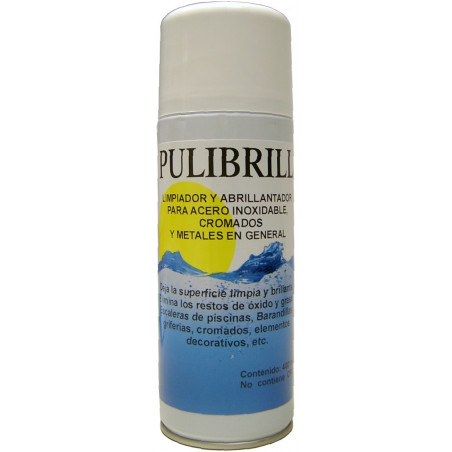 Pulibrill: limpiador y pulidor de acero inoxidable, cromados y metales en general. Botella 450 ml.