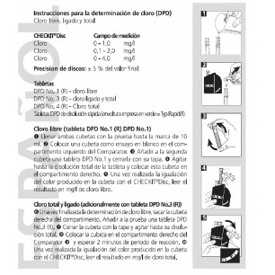 Medidor cloro disco colorimetro. DPD 1 - DPD 3. Cloro Libre, Total y Combinado