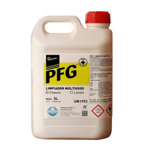PFG ® LIMPIADOR MULTIUSOS PERFUMADO CLASSIC con bioalcohol. Botella 5 Lt.