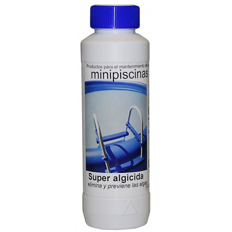Algicida Súper CrystalCare especial para minipiscinas. Botella 500 mL.