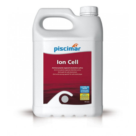 PM-635 Ión Cell: antical especial piscinas electrólisis salina. Botella  5 Kg.
