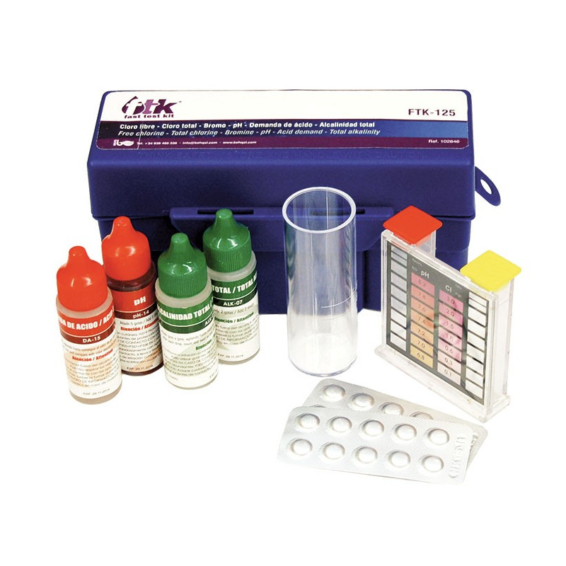 FTK-125 Fast Test Kit Cloro Libre / Total, Bromo pH Y Alcalinidad