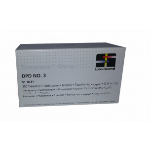 Recambio tabletas reactivo medición Cloro Total DPD 3 Lvd. Recarga 250 Ud. Fotómetro / Tintometer. 51 10 81
