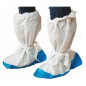 Cubre botas Peuco CPE., G. 120 (30 micras), blanco, c/suela reforzada azul, única (42x52 cms.) Pack de 20 Ud.