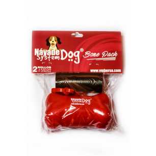 2 Huesos dispensador Nayade System® Dog Bone Pack bolsas excrementos perro + 16 rollos de recambios. Bolsas totales 240