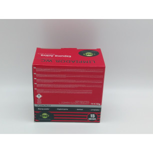 Limpiador WC espuma activa profesional en bolsitas. Caja de 15 bolsas de 50 gr. cada una.