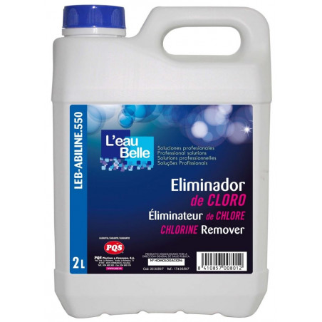 Eliminador de cloro LEB ABILINE 550. Botella 2 Lt.