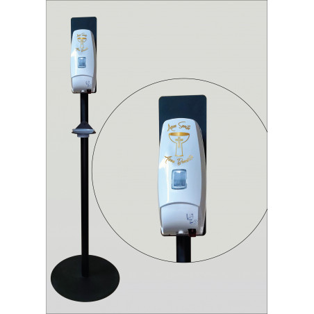 Dispensador automático para Agua Bendita con soporte de pie. Diseño 3