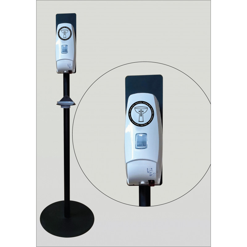 Dispensador automático para Agua Bendita con soporte de pie. Diseño 4