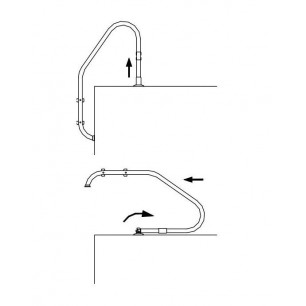 Kit de Anclaje desmontable artículado A304 para escaleras de piscinas Estandarizadas.(2 Piezas)