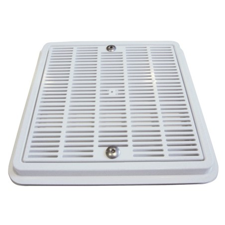 Rejilla con marco y tornillos de fondo para piscinas AstralPool 252x252 mm. Ref. 34331