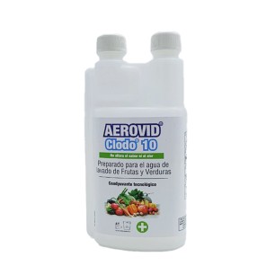 Aerovid Clodo 10: preparado para el agua de lavado de frutas y verduras. Botella 500 ml.