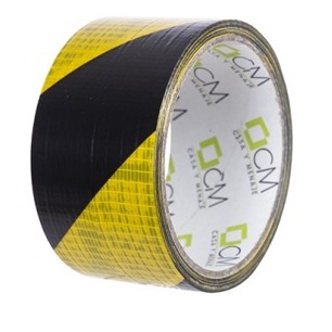 Cinta adhesiva Warning resistente amarillo y negra 48 mm x 10 m. Pack 6 rollos