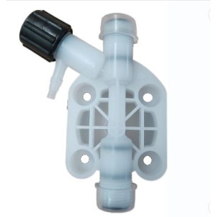 Cabezal para bombas VCx y FCx en PVDF y Vitón para tubo 4x6 a 3/8" aptos para Cloro y pH