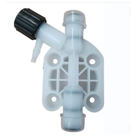 Cabezal para bombas VCx y FCx en PVDF y Vitón para tubo 4x6 a 3/8" aptos para Cloro y pH