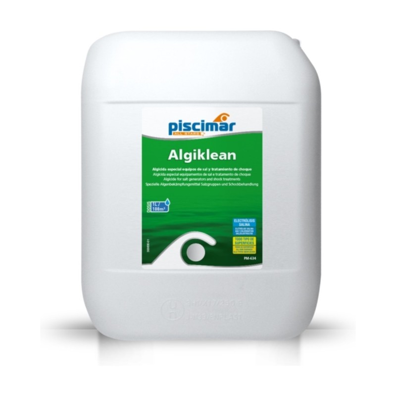 PM-634 Algiklean doble acción: algicida y abrillantador. Especial equipos de sal y tratamiento choque. Garrafa 25 Lt PM-634 Algiklean doble acción: algicida y abrillantador. Especial equipos de sal y tratamiento choque. Garrafa 25 Lt