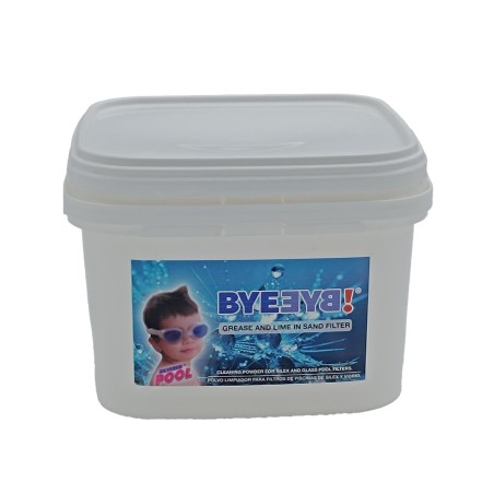 BYEƎYꓭ! Grease and Lime in Sand Filter. Limpiador en Polvo de interior de filtros de Arena y Vidrio. Bote 3 kg