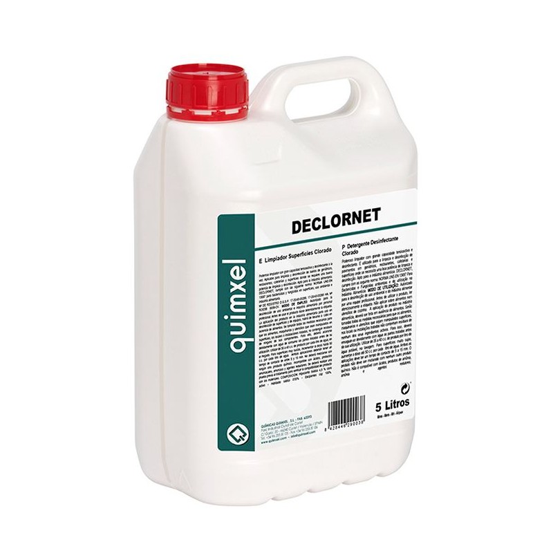 DECLORNET. Gel clorado desinfectante. Biocida registrado. Botella 5 Lt