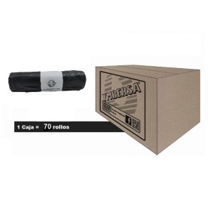 Caja bolsa basura negra 30 Lt. *52x58 mm. Caja con 70 rollos **960 bolsas.