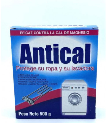 Pack 6 estuches Antical ropa y lavadora polvo. Caja 12 uds x 500 gr.